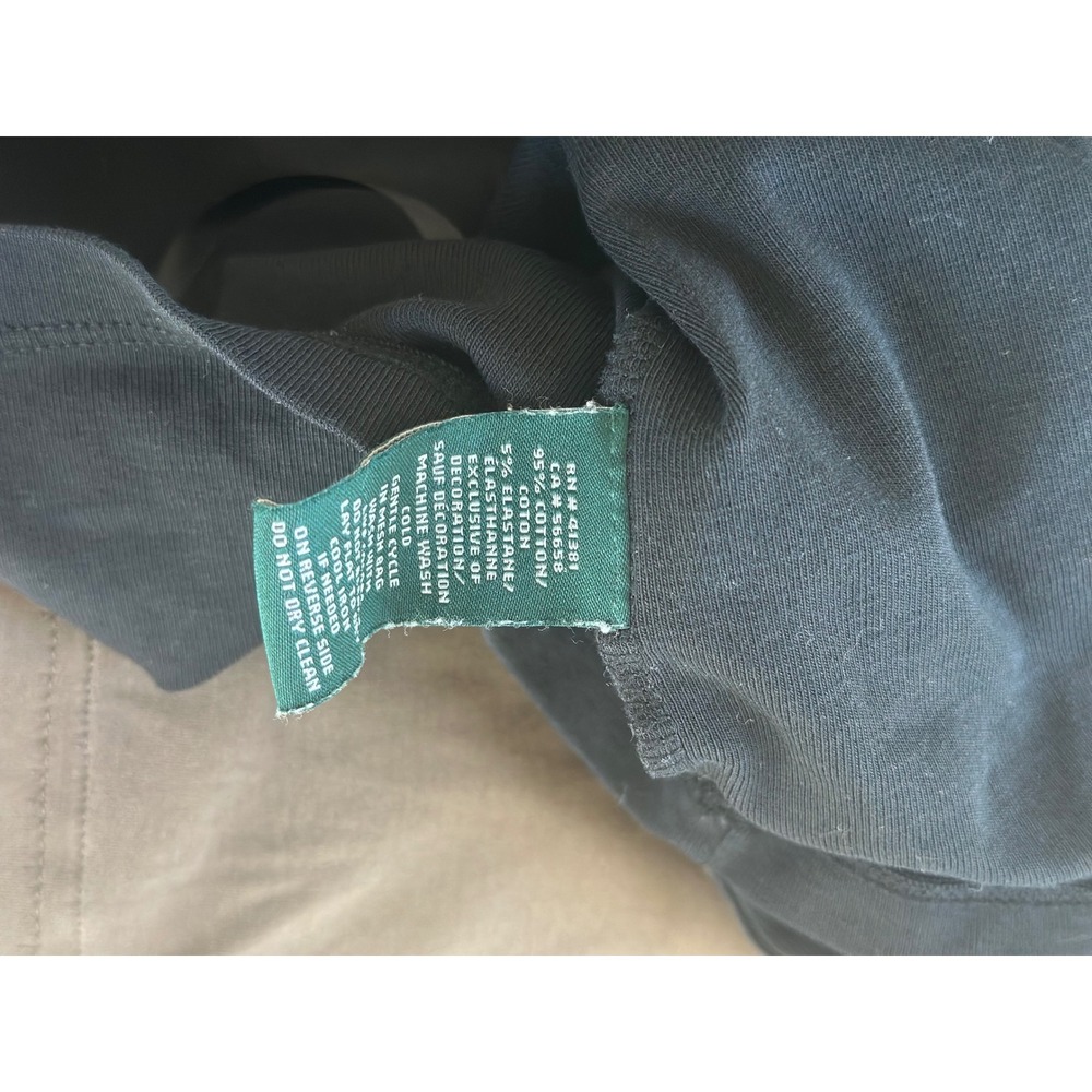 Lauren Ralph Lauren Vintage Black Macrame Racerback Tank XL Cotton Blend Solid - Picture 7 of 7